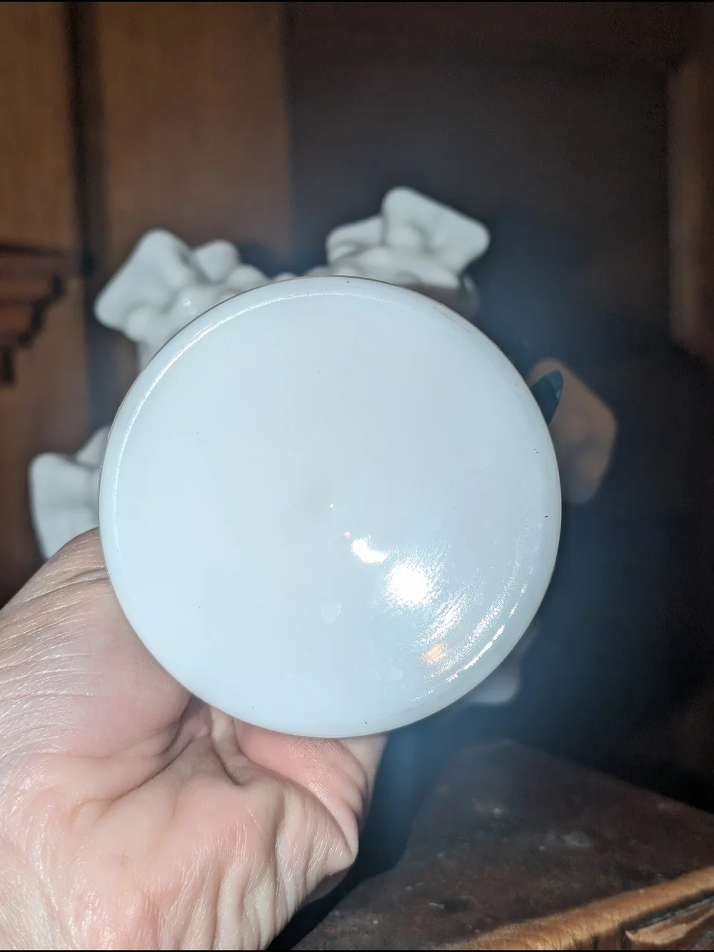 1970's Fenton Pedestal Hobnail Milk Glass Fluted Edge Candy Dish/ Bowl 6